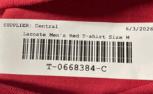 Load image into Gallery viewer, Lacoste Mens Red Pima Cotton Short Sleeve Regular Fit Pullover T-Shirt Size M