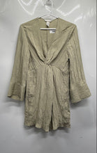 Load image into Gallery viewer, H&M Womens Green Mama Crinkled Weave Long Sleeve Short A-Line Dress Size XS