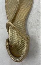 Load image into Gallery viewer, Michael Kors Womens Kristen Gold-Tone Snakeskin Embossed Thong Sandals Size 8.5M