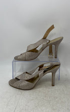 Load image into Gallery viewer, Michael Kors Womens Becky Silver-Tone Glitter Stiletto Slingback Heels Size 8.5M