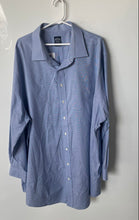 Load image into Gallery viewer, Brooks Brothers Mens Blue Printed Long Sleeve Dress Shirt Size 20 36/37