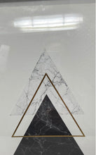 Load image into Gallery viewer, Black White Geometric Golden Marble Triangles Framed Wall Art Painting Print