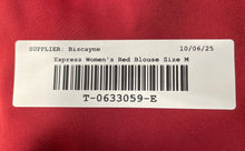 Load image into Gallery viewer, Express Womens Red Short Sleeve V-Neck Pullover Blouse Top Size Medium