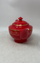 Load image into Gallery viewer, Teavana Red Gold Trim Fine Bone China Tableware Engraved Serving Teapot