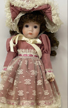 Load image into Gallery viewer, Vintage Dynasty Doll Collection Curly Hair Brown Eyes Porcelain Doll