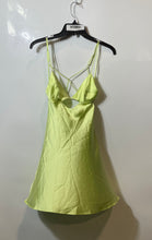 Load image into Gallery viewer, Zara Womens Green Satin Sleeveless Pullover Mini Dress Size Small