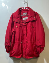 Load image into Gallery viewer, JM Collection Unisex Red Long Sleeve Hooded Pockets Full-Zip Rain Jacket Size XL