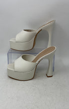 Load image into Gallery viewer, Aldo Womens White Slip-On Peep Toe High Heels Platform Sandal Size 7