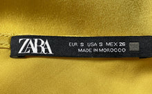 Load image into Gallery viewer, Zara Womens Yellow Satin Lingerie Wedding Summer Bachelorette Slip Dress Size S