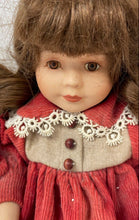 Load image into Gallery viewer, Curly Hair Brown Eyes Play Doll In Removable Red Maxi Dress With Shoes