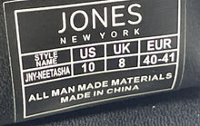 Load image into Gallery viewer, Jones New York Womens Neetasha Black Gold-Tone T-Strap Sandals Size 10