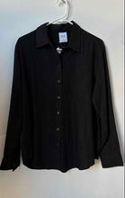 Load image into Gallery viewer, Gap Womens Black Spread Collar Long Sleeve The Easy Button-Up Shirt Size Medium