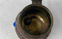 Load image into Gallery viewer, Bronze Color Etched Collectible Jewels Teapot With Handle & Lid