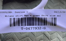 Load image into Gallery viewer, Milano Italia Mens Green Textured Chevron Short Sleeve Polo Shirt Size XXL