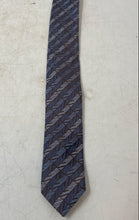 Load image into Gallery viewer, Cellini Mens Blue Striped Silk Keeper Loop Adjustable Formal Pointed Tie