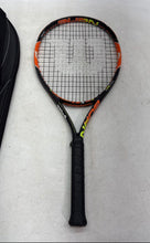 Load image into Gallery viewer, Wilson Burn Mens Black And Orange Comfort Grip Pro Tennis Racquet With Case