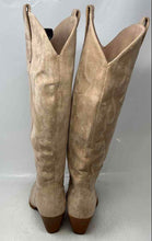 Load image into Gallery viewer, Iiimmu Womens Beige Suede Pointed Toe Knee High Cowgirl Western Boots Size 9