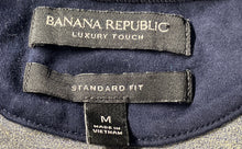 Load image into Gallery viewer, Banana Republic Mens Gray Cotton Luxury Touch Standard Fit Collared Polo Shirt M