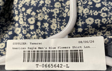 Load image into Gallery viewer, American Eagle Outfitters Mens Blue White Floral Cotton Button-Up Shirt Size M