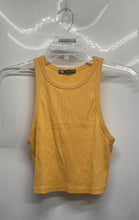 Load image into Gallery viewer, Zara Womens Yellow Ribbed Round Neck Sleeveless Pullover Tank Top Size Large