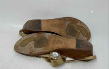 Load image into Gallery viewer, La Conchiglia Positano Womens Gold-Tone Leather Embellished Thong Sandals Sz 39