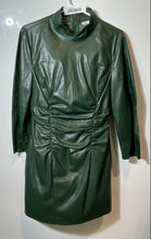 Load image into Gallery viewer, Zara Womens Green Mock Neck Back-Zip Short Mini Dress Size Medium