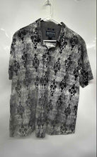 Load image into Gallery viewer, American Rag Mens Black Geometric Print Cotton Collared Button-Up Shirt Size XXL