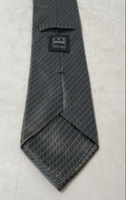 Load image into Gallery viewer, Ike Behar Mens Gray Argyle Keeper Loop Bar Track Formal Pointed Tie