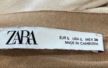 Load image into Gallery viewer, Zara Womens Light Brown Beige Colorblock Long Sleeve Cardigan Sweater Size Large