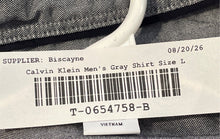 Load image into Gallery viewer, Calvin Klein Mens Gray Long Sleeve Collared Regular Fit Button-Up Shirt Size L