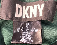 Load image into Gallery viewer, DKNY Womens Green Velvet Sleeveless V-Neck Tie Waist Midi Wrap Dress Size 10