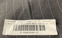 Load image into Gallery viewer, Mario Rinaldi Mens Black White Striped Blazer & Pants 2 Piece Suit Set Size 42L