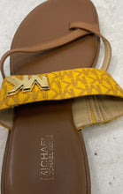 Load image into Gallery viewer, Michael Kors Womens Sidney Brown Yellow Signature Slide Sandals Size 7.5M