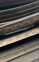 Load image into Gallery viewer, NX Womens Brown Monogram Leather Inner Divider Zip-Around Wallet