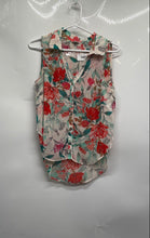 Load image into Gallery viewer, Guess Womens Multicolor Floral Print Sleeveless Button Front Blouse Top Size XS