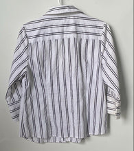 Load image into Gallery viewer, Alfani Womens White & Black Striped 3/4 Sleeve Button-Up Shirt Size 12P