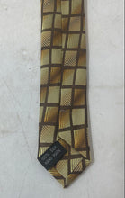 Load image into Gallery viewer, Krimson By Kwame Mens Brown Geometric Print Silk Adjustable Designer Tie w/ Tags