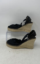 Load image into Gallery viewer, Diegos Womens Black Wedge Heel Ankle Tie Espadrille Sandals Size EUR 41