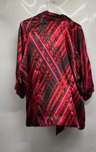 Load image into Gallery viewer, New York & Company Womens Black Pink And Red Printed Blouse Top Size XL