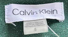 Load image into Gallery viewer, Calvin Klein Womens Green Shimmer Sleeveless V-Neck One-Piece Jumpsuit Size 8