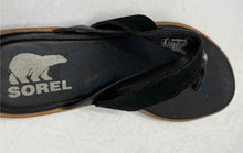 Load image into Gallery viewer, Sorel Womens Ella II Easy Black Open Toe Slip-On Flip Flop Sandals Size 8