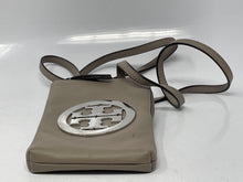 Load image into Gallery viewer, Authentic Tory Burch Womens Gray Card Holder Zipper Crossbody Bag Stained