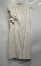 Load image into Gallery viewer, Calvin Klein Womens White Ruffle Sleeveless Back Zip Sheath Dress No Size
