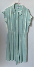 Load image into Gallery viewer, Calvin Klein Womens Green Cap Sleeve Spread Collar Tie Waist Shirt Dress Size 12