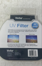 Load image into Gallery viewer, Vivitar Clear Black Multi-Coated 62mm Circular UV Camera Lens Filter