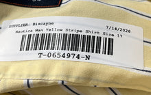 Load image into Gallery viewer, Nautica Mens Yellow Striped Long Sleeve Collared Classic-Fit Dress Shirt Size 17