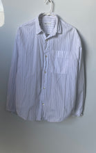 Load image into Gallery viewer, Zara Mens White Striped Cotton Pockets Long Sleeve Button-Up Shirt Size M