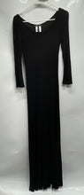 Load image into Gallery viewer, BCBGMAXAZRIA Womens Black Long Sleeve Scoop Neck Maxi Dress Size Medium