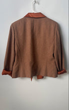Load image into Gallery viewer, Harve Benard Womens Orange Printed Double Breasted 3-Button Blazer Size 14