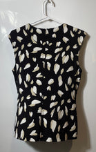 Load image into Gallery viewer, Hugo Boss Womens Black Printed Sleeveless Back Zip Blouse Top Size Medium